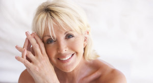 Attractive Senior Woman skin care